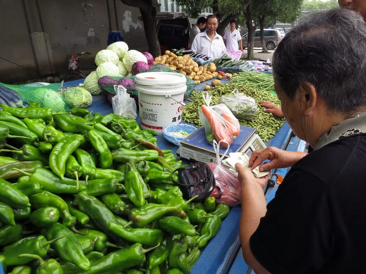 Market, Nanfangquan village, Jiangsu Province, China